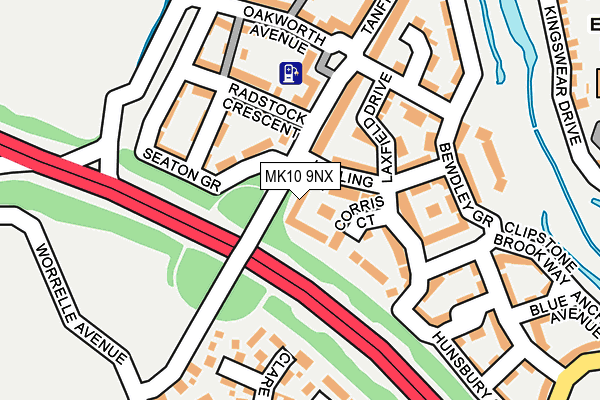 MK10 9NX map - OS OpenMap – Local (Ordnance Survey)