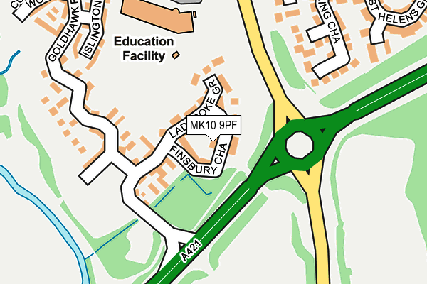 MK10 9PF map - OS OpenMap – Local (Ordnance Survey)