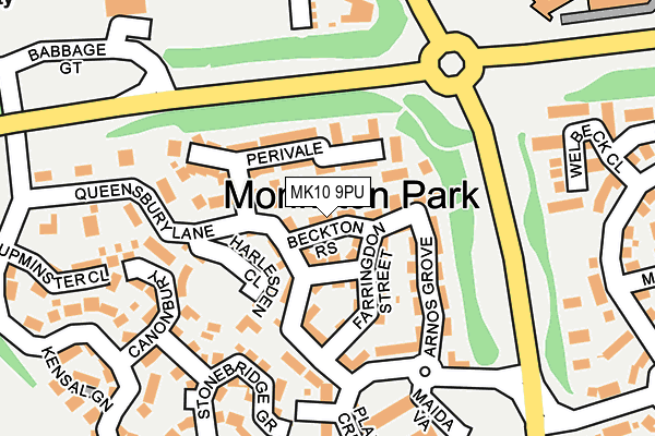 MK10 9PU map - OS OpenMap – Local (Ordnance Survey)