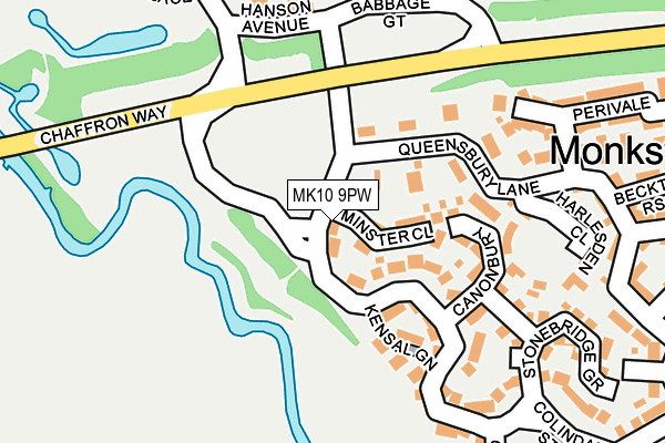 MK10 9PW map - OS OpenMap – Local (Ordnance Survey)