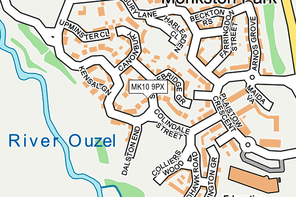 MK10 9PX map - OS OpenMap – Local (Ordnance Survey)