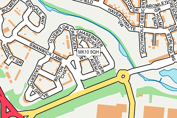 MK10 9QH map - OS OpenMap – Local (Ordnance Survey)