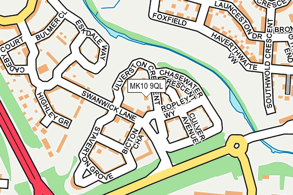 MK10 9QL map - OS OpenMap – Local (Ordnance Survey)