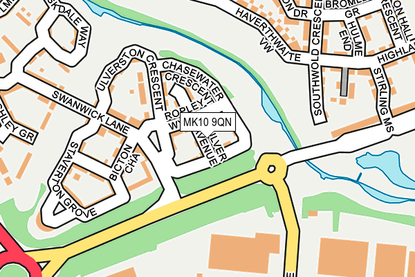 MK10 9QN map - OS OpenMap – Local (Ordnance Survey)