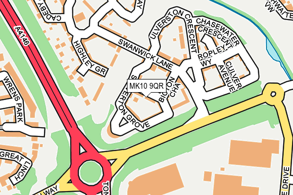 MK10 9QR map - OS OpenMap – Local (Ordnance Survey)