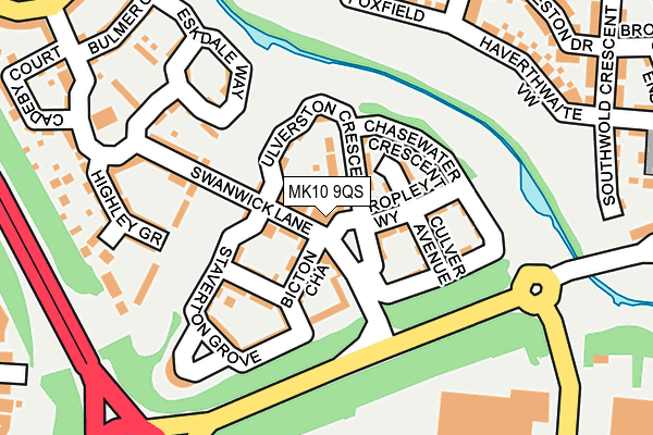 MK10 9QS map - OS OpenMap – Local (Ordnance Survey)