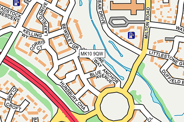 MK10 9QW map - OS OpenMap – Local (Ordnance Survey)