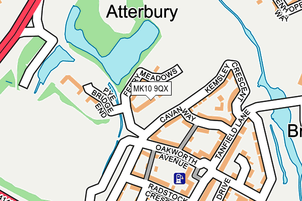 MK10 9QX map - OS OpenMap – Local (Ordnance Survey)