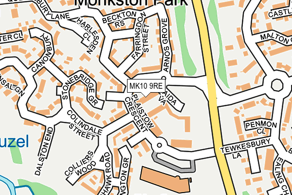 MK10 9RE map - OS OpenMap – Local (Ordnance Survey)