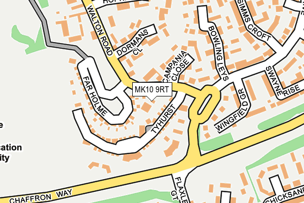 MK10 9RT map - OS OpenMap – Local (Ordnance Survey)