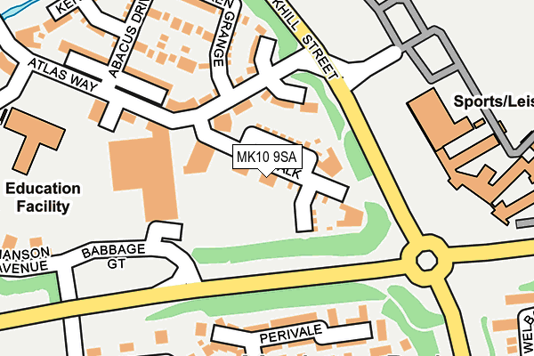 MK10 9SA map - OS OpenMap – Local (Ordnance Survey)