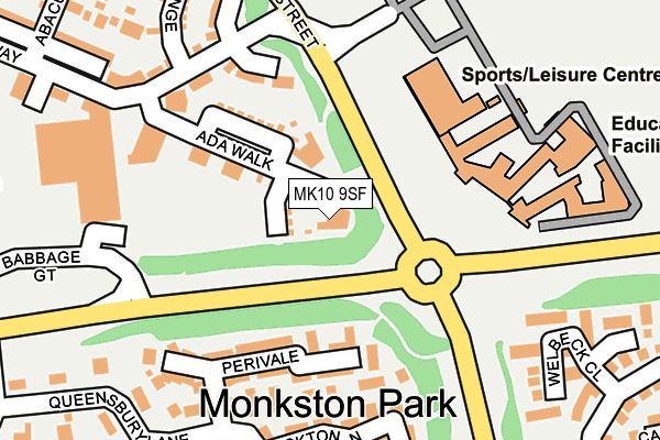 MK10 9SF map - OS OpenMap – Local (Ordnance Survey)