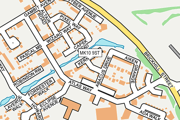 MK10 9ST map - OS OpenMap – Local (Ordnance Survey)