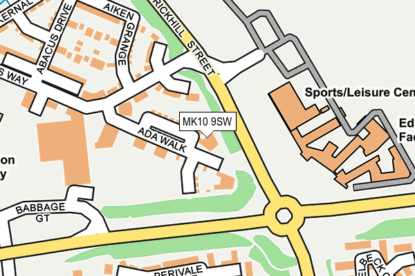 MK10 9SW map - OS OpenMap – Local (Ordnance Survey)