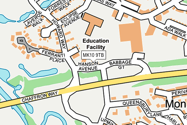 MK10 9TB map - OS OpenMap – Local (Ordnance Survey)