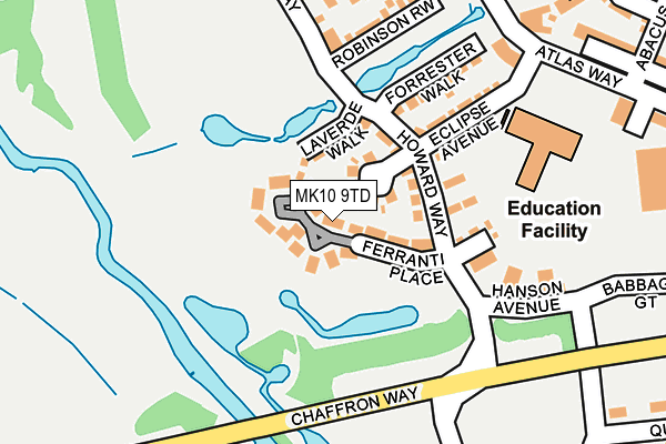 MK10 9TD map - OS OpenMap – Local (Ordnance Survey)