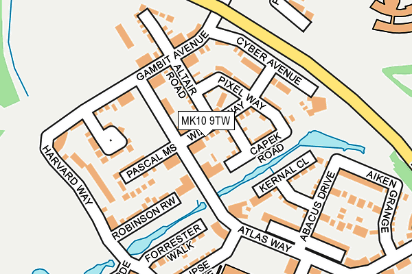 MK10 9TW map - OS OpenMap – Local (Ordnance Survey)