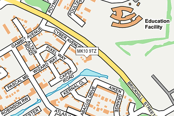 MK10 9TZ map - OS OpenMap – Local (Ordnance Survey)