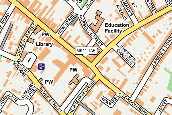 MK11 1AE map - OS OpenMap – Local (Ordnance Survey)