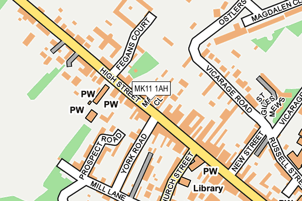 MK11 1AH map - OS OpenMap – Local (Ordnance Survey)