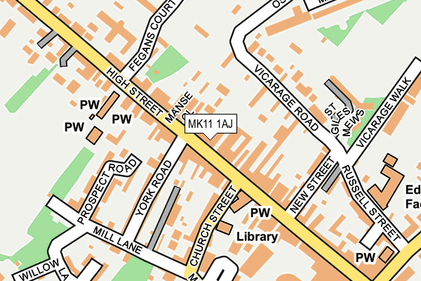 MK11 1AJ map - OS OpenMap – Local (Ordnance Survey)