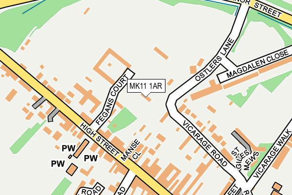 MK11 1AR map - OS OpenMap – Local (Ordnance Survey)