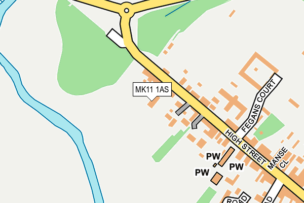 MK11 1AS map - OS OpenMap – Local (Ordnance Survey)