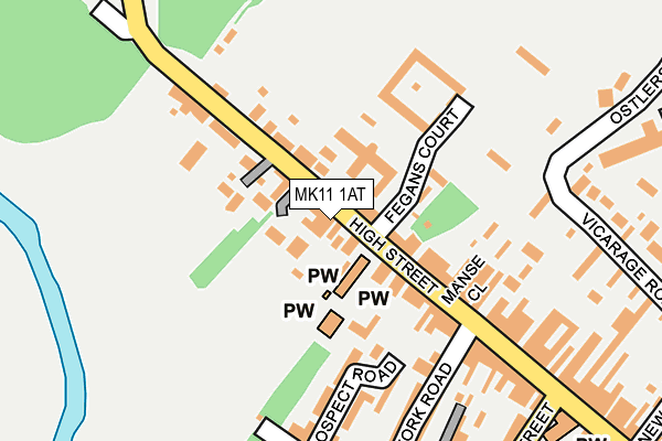 MK11 1AT map - OS OpenMap – Local (Ordnance Survey)