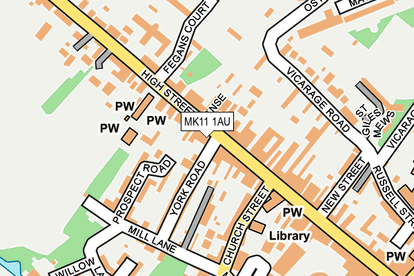 MK11 1AU map - OS OpenMap – Local (Ordnance Survey)