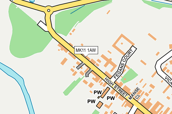 MK11 1AW map - OS OpenMap – Local (Ordnance Survey)
