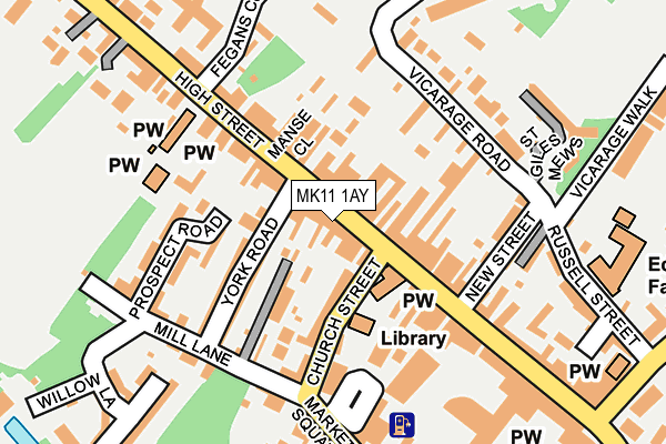 MK11 1AY map - OS OpenMap – Local (Ordnance Survey)