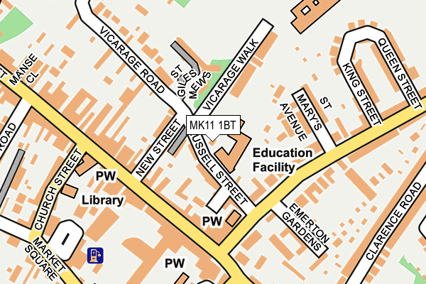 MK11 1BT map - OS OpenMap – Local (Ordnance Survey)