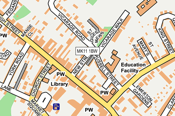 MK11 1BW map - OS OpenMap – Local (Ordnance Survey)