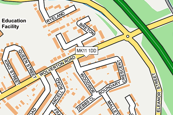 MK11 1DD map - OS OpenMap – Local (Ordnance Survey)