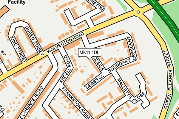 MK11 1DL map - OS OpenMap – Local (Ordnance Survey)