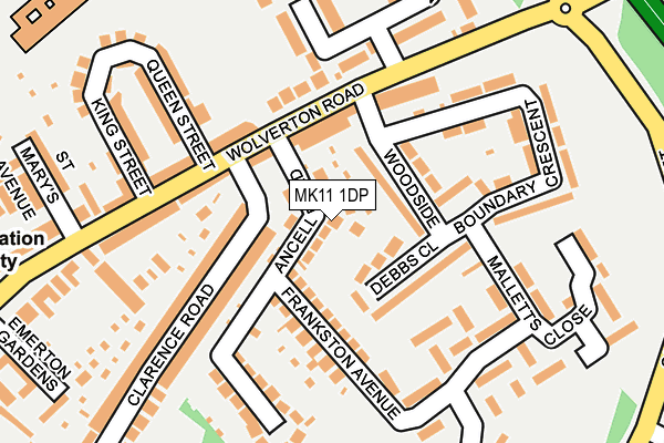 MK11 1DP map - OS OpenMap – Local (Ordnance Survey)