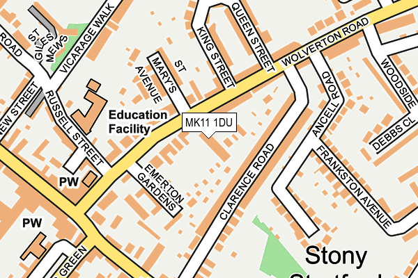 MK11 1DU map - OS OpenMap – Local (Ordnance Survey)