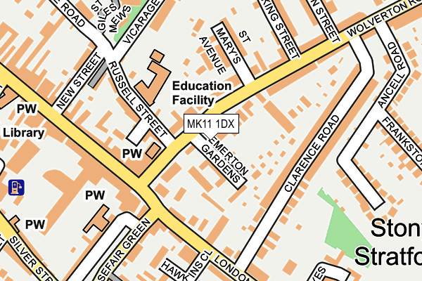 MK11 1DX map - OS OpenMap – Local (Ordnance Survey)