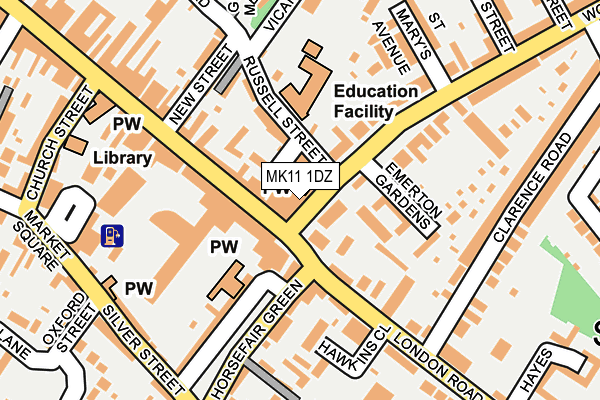 MK11 1DZ map - OS OpenMap – Local (Ordnance Survey)