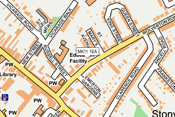 MK11 1EA map - OS OpenMap – Local (Ordnance Survey)