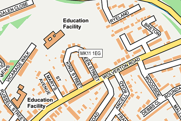 MK11 1EG map - OS OpenMap – Local (Ordnance Survey)