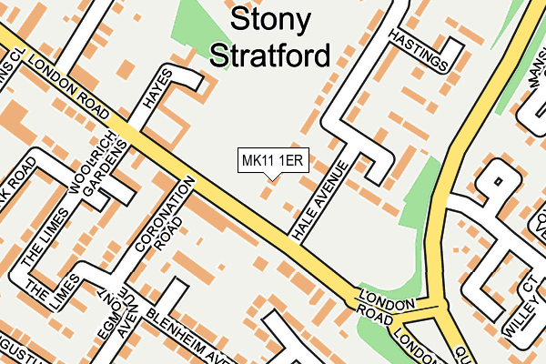 MK11 1ER map - OS OpenMap – Local (Ordnance Survey)