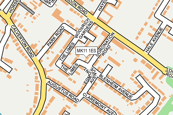 MK11 1ES map - OS OpenMap – Local (Ordnance Survey)