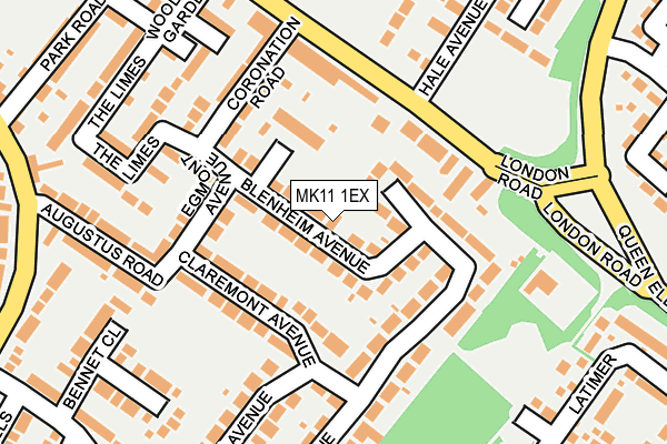 MK11 1EX map - OS OpenMap – Local (Ordnance Survey)