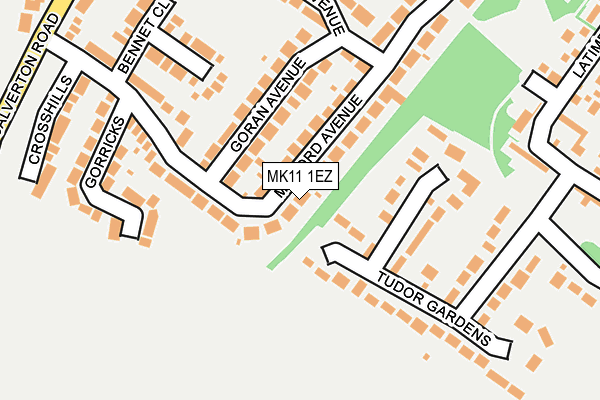 MK11 1EZ map - OS OpenMap – Local (Ordnance Survey)