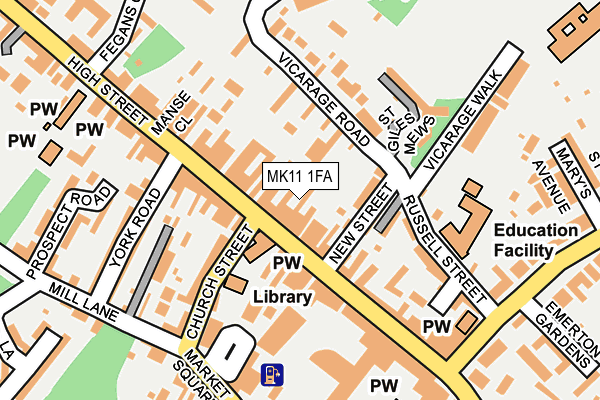 MK11 1FA map - OS OpenMap – Local (Ordnance Survey)