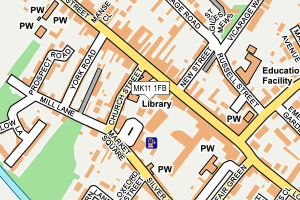 MK11 1FB map - OS OpenMap – Local (Ordnance Survey)