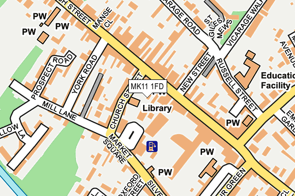 MK11 1FD map - OS OpenMap – Local (Ordnance Survey)