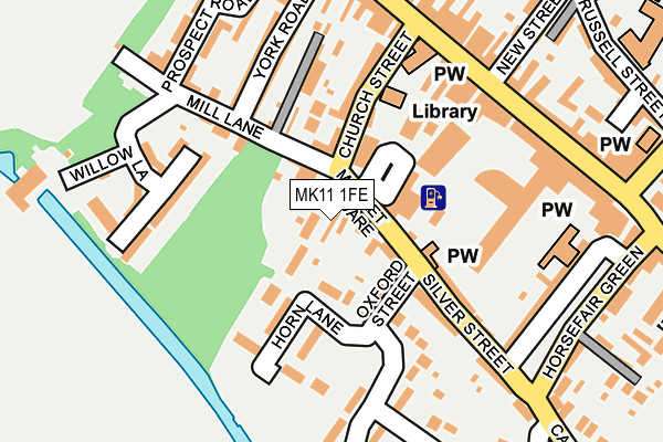 MK11 1FE map - OS OpenMap – Local (Ordnance Survey)