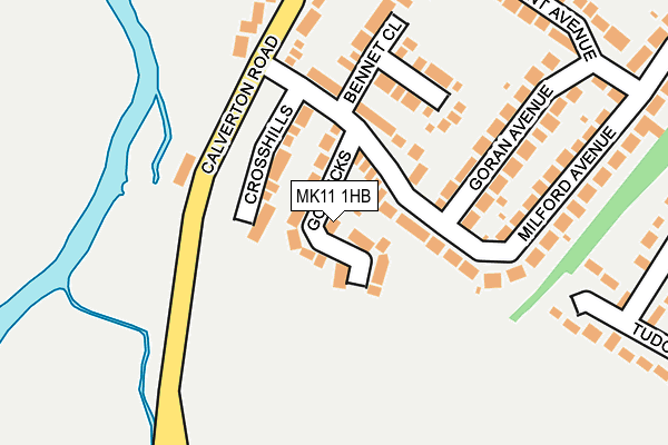 MK11 1HB map - OS OpenMap – Local (Ordnance Survey)